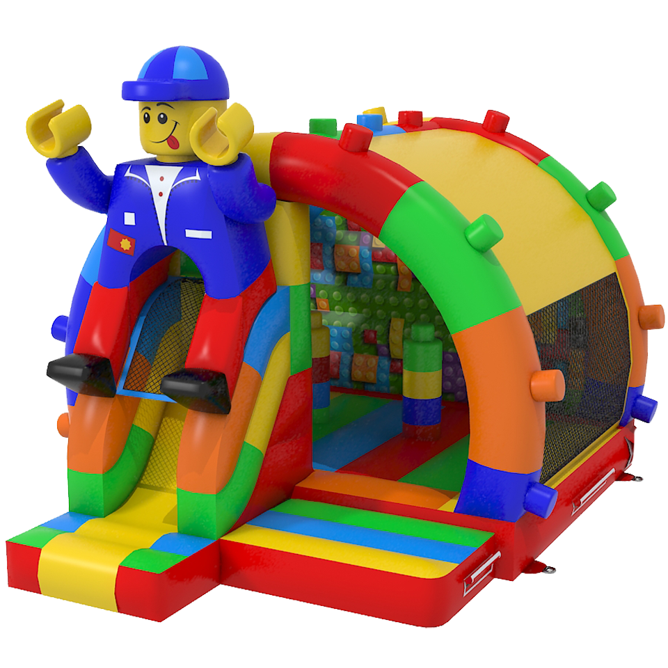 Arch Midi 3D Colored Blocks Inflatable With Obstacles