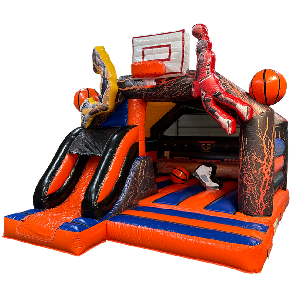 Combo Midi 3D Basket With Obstacles Inflatable