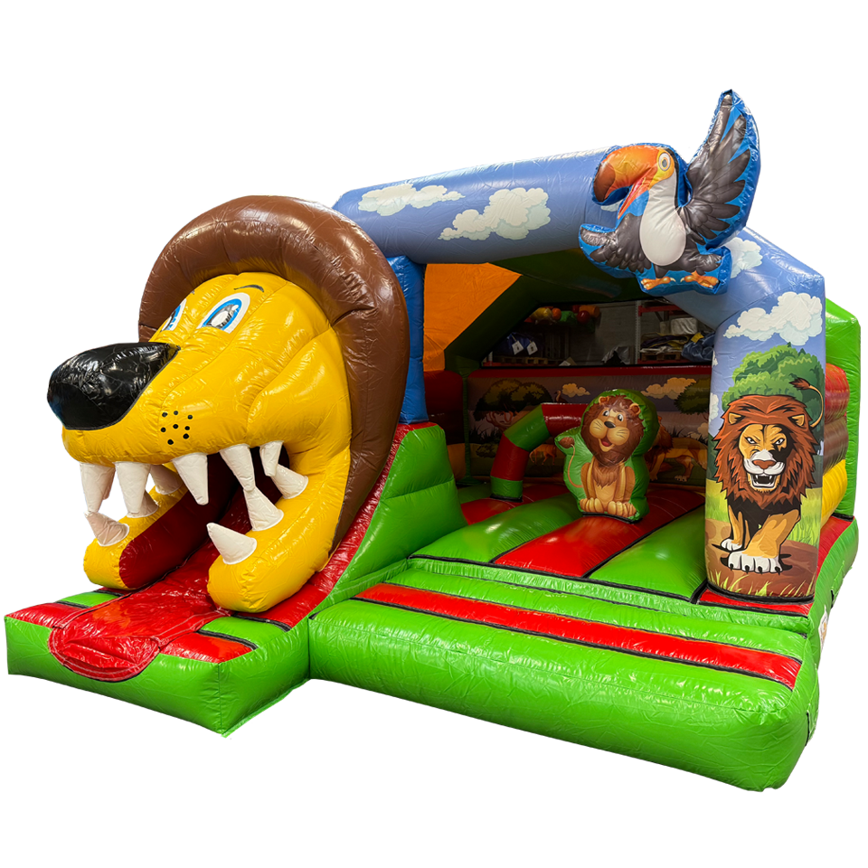 Combo Midi 3D Lion Inflatable With Obstacles - Boing Inflatables