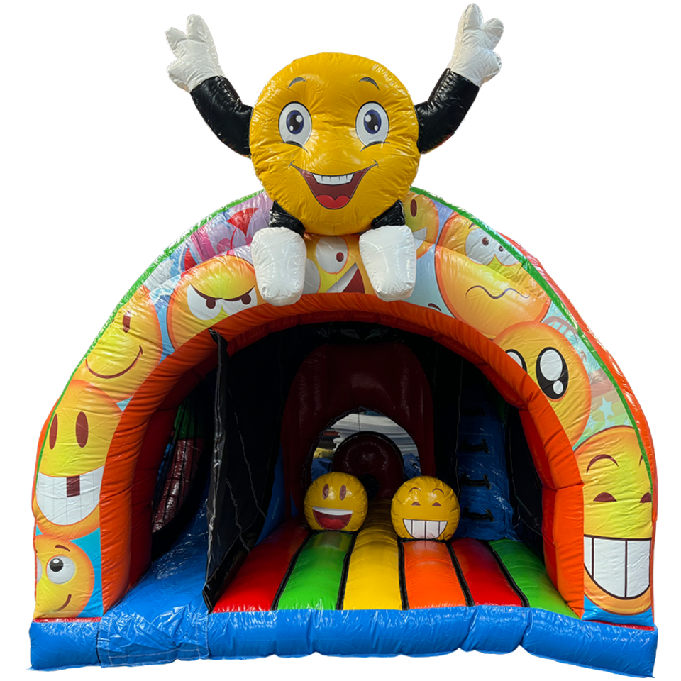 Mii Inflatable CURVE BOUNCE N SLIDE EMOJI - Boing Inflatables